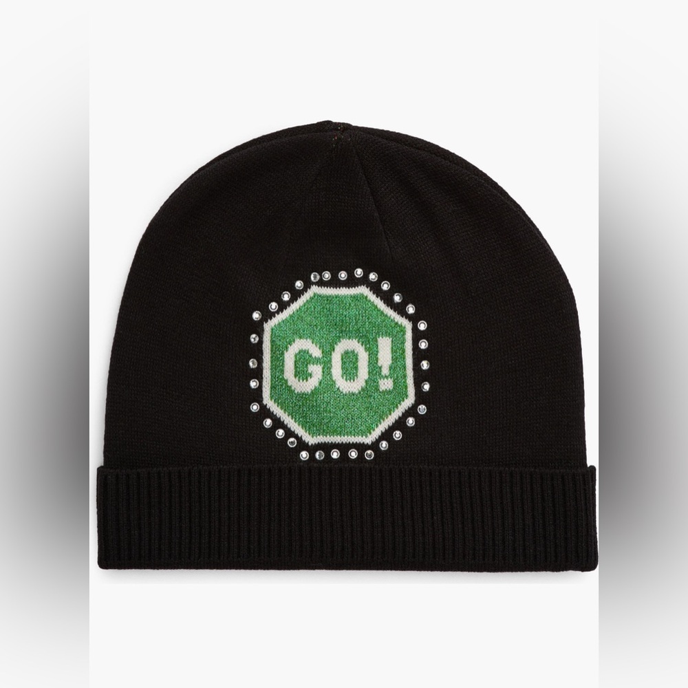 KATE SPADE NEW YORK TRAFFIC SIGN BEANIE - NWT - Picture 4 of 6